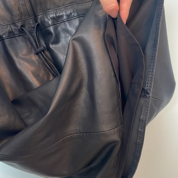 Nwot DKNY Leather Mini Dress Sleeveless V-Neck w/ Pockets + Cinch Waist Sz XXS - Picture 8 of 10